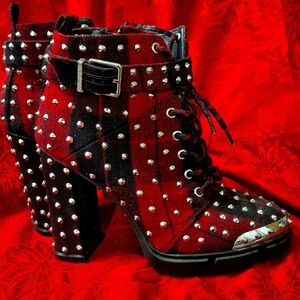 plaid and spike heels Gianni bini 8m